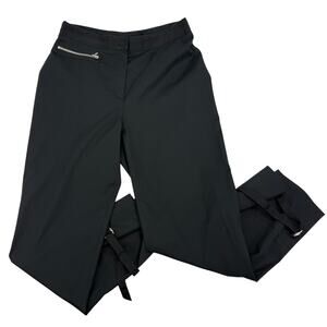 AKRIS PUNTO Womens Casual Cropped Cotton Pant Size 6 Cinch Hem Mid Rise Black